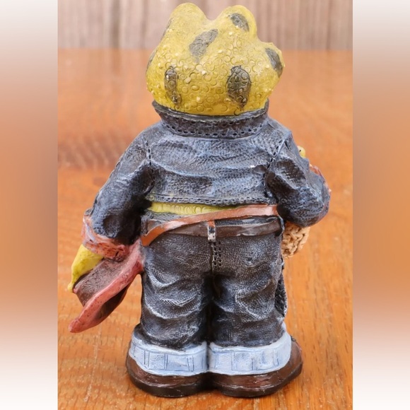FROG Anthropomorphic Figurine Rodeo Rope Red Cowboy Hat Boot Knick Knack - Picture 3 of 6